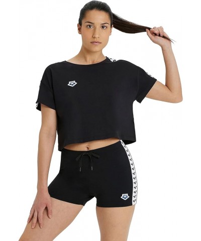 Women's Corinne Team T-Shirt Crop Top Black $7.44 Activewear