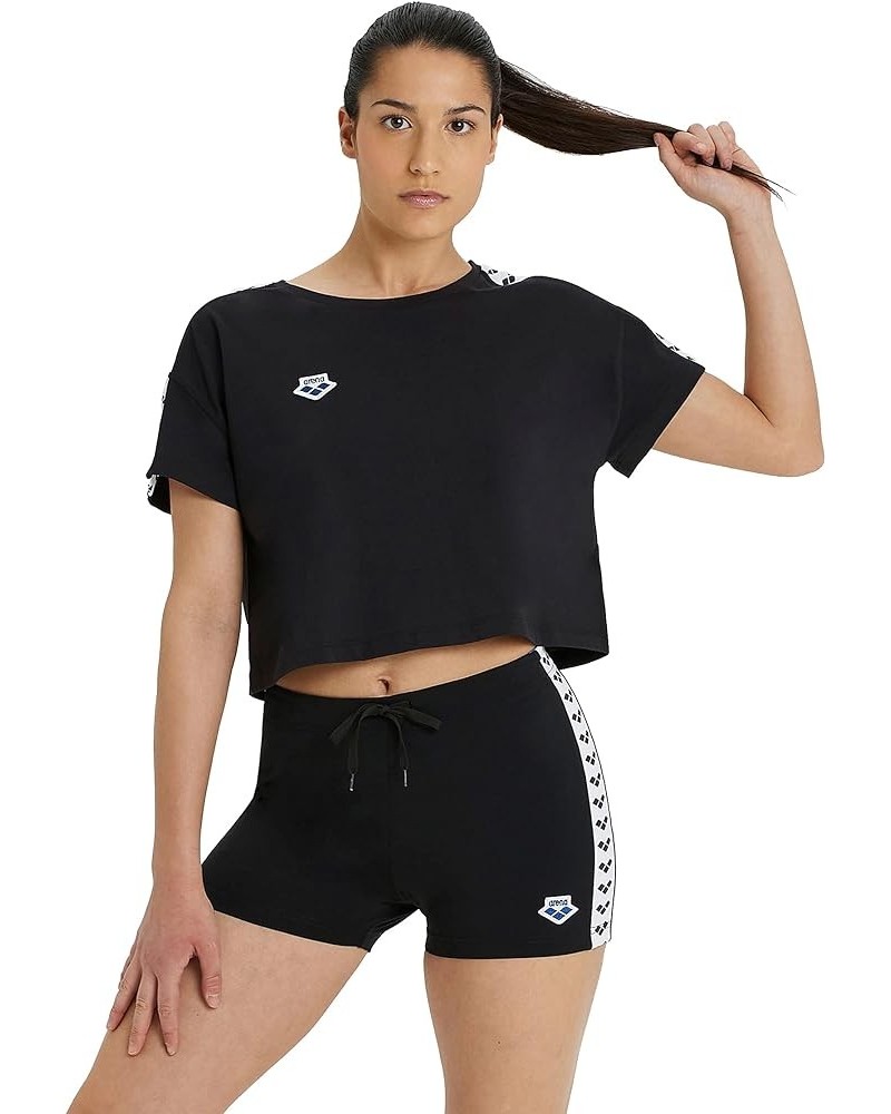 Women's Corinne Team T-Shirt Crop Top Black $7.44 Activewear