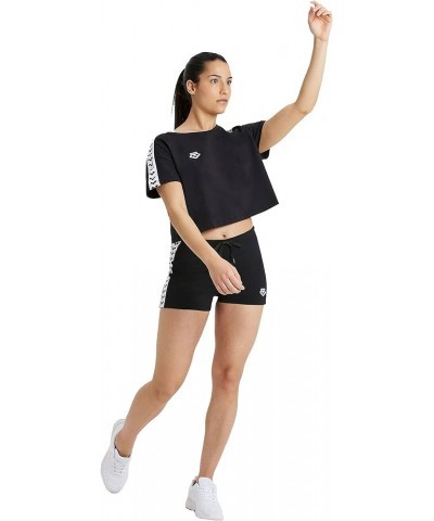 Women's Corinne Team T-Shirt Crop Top Black $7.44 Activewear