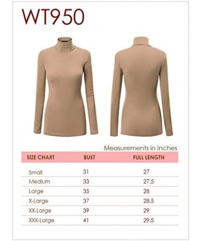 Women's Lightweight Long Sleeve Cozy Stylilsh Turtleneck Top Pullover Sweater Wt950_taupe $9.33 Sweaters