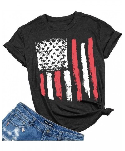 Graphic Tees for Women Patriotic Shirts for Women Short Sleeve Tshirts Shirts Summer Casual Tee Tops Striped_black $11.00 T-S...