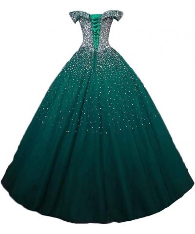 Women's Heavy Beaded Evening Dresses with Sleeves Quinceanera Party Ball Gown 2-mint $46.40 Dresses