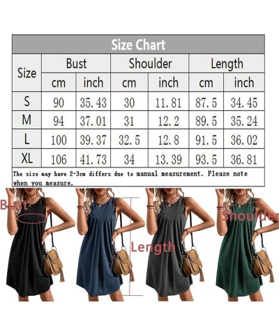 Women's Summer Casual Crew Neck Tank Dress Sleeveless Drawstring T Shirt Sundress A line Midi Dress with Pockets D-dark Grey ...