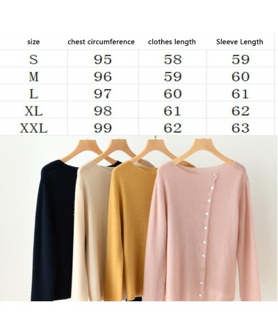 Simple and Fashionable Autumn Long-Sleeved Warm Round Neck Knitted Cardigan Sweater, 2023 Knitted Sweater Off-white $10.43 Sw...