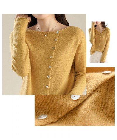 Simple and Fashionable Autumn Long-Sleeved Warm Round Neck Knitted Cardigan Sweater, 2023 Knitted Sweater Off-white $10.43 Sw...