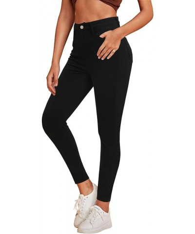 Womens Skinny Jeans High Waisted Stretchy Slim Fit Comfy Classic Denim Pants with Pockets Black-025-n $17.94 Jeans