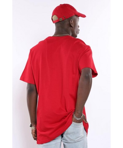 Short Sleeve Crew Neck Sheild Graphic Screen Print Tee Engine Red $11.39 T-Shirts