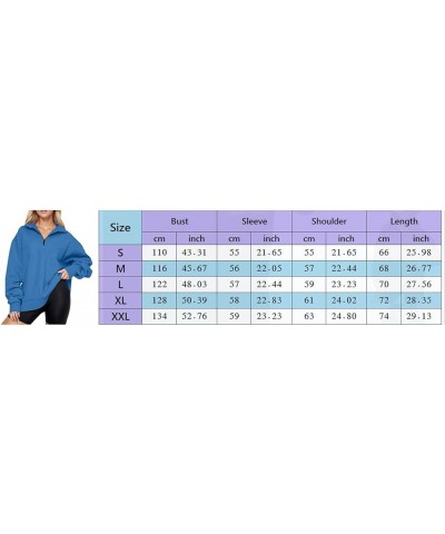 Womens Oversized Sweatshirt Hoodies Fleece Crew Neck Half Zip Pullover Long Sleeve Sweaters Casual 2024 Outfits 02-b $5.25 Ho...