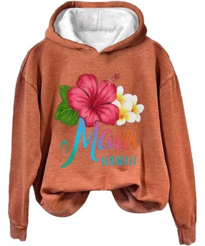 Graphic Sweatshirts for Women Women's Turtle Print Hoodie Fleece Hooded Sweatshirts Fall Casual Long Sleeve A4-orange $7.18 S...