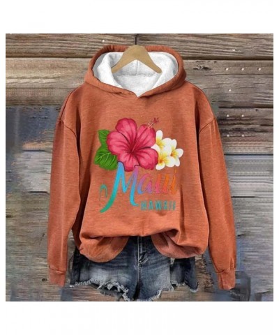 Graphic Sweatshirts for Women Women's Turtle Print Hoodie Fleece Hooded Sweatshirts Fall Casual Long Sleeve A4-orange $7.18 S...