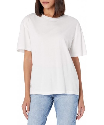 Women's Lydia Short-Sleeve Loose Drop-Shoulder Jersey T-Shirt White $9.98 T-Shirts