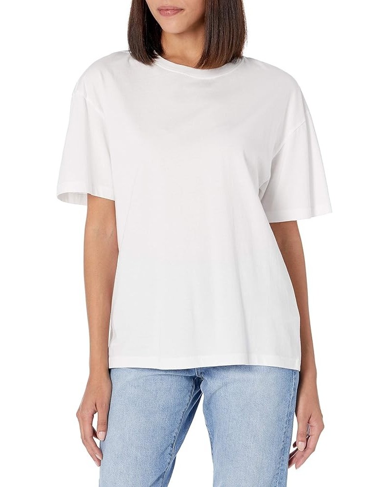 Women's Lydia Short-Sleeve Loose Drop-Shoulder Jersey T-Shirt White $9.98 T-Shirts