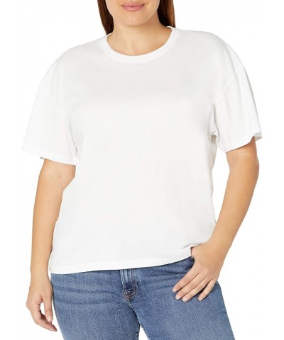 Women's Lydia Short-Sleeve Loose Drop-Shoulder Jersey T-Shirt White $9.98 T-Shirts