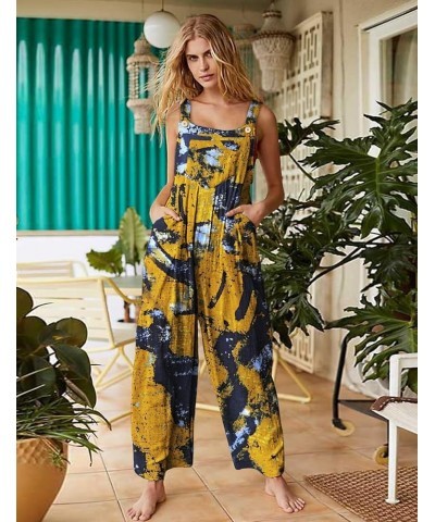 Overalls for Women Casual Loose Summer Rompers Boho Floral Adjustable Straps Wide Leg Jumpsuits with Pockets PQ2 As Picture14...