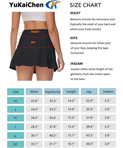 Women's Pleated Tennis Skirt with Inner Shorts Pockets Lightweight Athletic Golf Skorts Skirts for Running Casual Black $9.24...