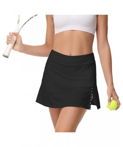 Women's Pleated Tennis Skirt with Inner Shorts Pockets Lightweight Athletic Golf Skorts Skirts for Running Casual Black $9.24...