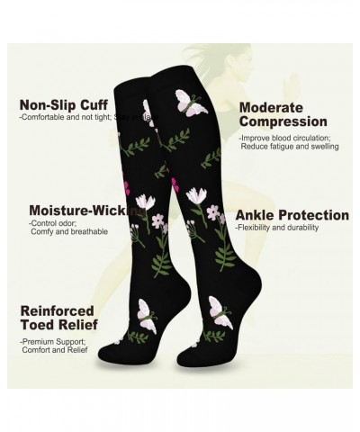 Medical Compression Socks For Women Men - 15-20mmHg Graduated Support For Nurses, Athletic, Travel & Flight Socks 02-flowers0...