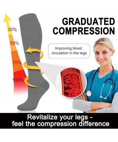 Medical Compression Socks For Women Men - 15-20mmHg Graduated Support For Nurses, Athletic, Travel & Flight Socks 02-flowers0...