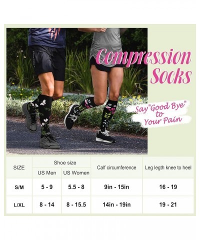 Medical Compression Socks For Women Men - 15-20mmHg Graduated Support For Nurses, Athletic, Travel & Flight Socks 02-flowers0...