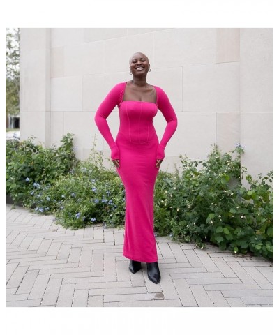 Women's Hot Pink 2-Piece Knit Maxi Dress Dress Hot Pink $30.40 Dresses