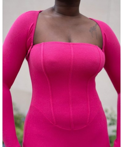 Women's Hot Pink 2-Piece Knit Maxi Dress Dress Hot Pink $30.40 Dresses