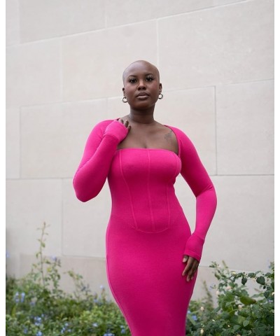 Women's Hot Pink 2-Piece Knit Maxi Dress Dress Hot Pink $30.40 Dresses