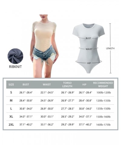 3 Pack Women's Round Neck Short Sleeve T Shirts Basic RibKnit Bodysuits Black/White/Coffee $15.89 Bodysuits