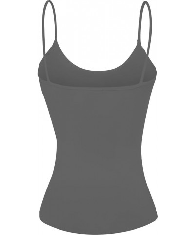 Women's Camisole Built in Bra Wireless Fabric Support Short Cami Charcoal $7.93 Tanks