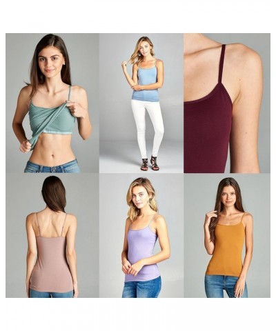 Women's Camisole Built in Bra Wireless Fabric Support Short Cami Charcoal $7.93 Tanks