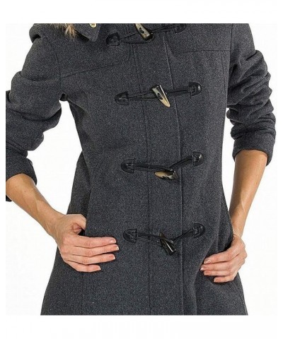 Duffy Womens Wool Coat Fur Trim Hooded Parka Jacket Gray $36.75 Coats