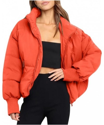 Womens Puffer Jacket 2023 Winter Warm Packable Down Jacket Lightweight Slim Fit Hooded Jacket Short Duck Down Coat 03-orange ...