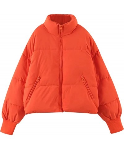 Womens Puffer Jacket 2023 Winter Warm Packable Down Jacket Lightweight Slim Fit Hooded Jacket Short Duck Down Coat 03-orange ...