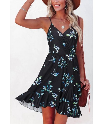 Womens Summer Floral Wrap V Neck Adjustable Spaghetti Casual Ruffle Dress Spaghetti Strap Floral35 $15.50 Dresses