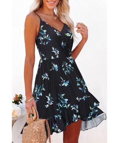 Womens Summer Floral Wrap V Neck Adjustable Spaghetti Casual Ruffle Dress Spaghetti Strap Floral35 $15.50 Dresses