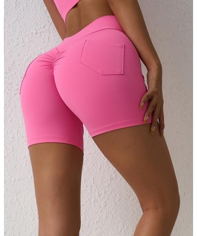 Scrunch Butt Lifting Shorts for Women V-Waist Booty Lifting Shorts with Pockets Gym Workout Yoga Shorts Pink $9.44 Activewear