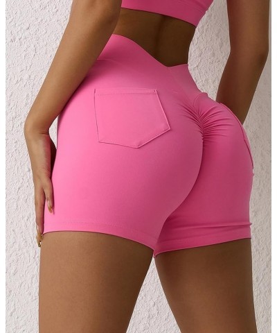 Scrunch Butt Lifting Shorts for Women V-Waist Booty Lifting Shorts with Pockets Gym Workout Yoga Shorts Pink $9.44 Activewear