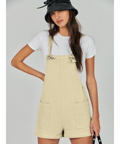 Women's Overalls Summer Casual Loose Sleeveless Adjustable Straps Bib Shorts Romper with Pockets 12-apricot $12.99 Overalls