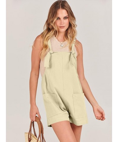 Women's Overalls Summer Casual Loose Sleeveless Adjustable Straps Bib Shorts Romper with Pockets 12-apricot $12.99 Overalls