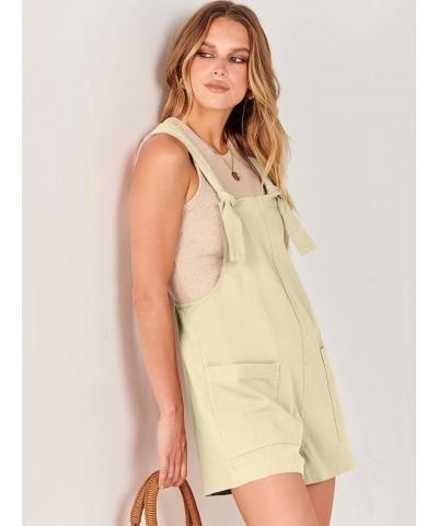 Women's Overalls Summer Casual Loose Sleeveless Adjustable Straps Bib Shorts Romper with Pockets 12-apricot $12.99 Overalls