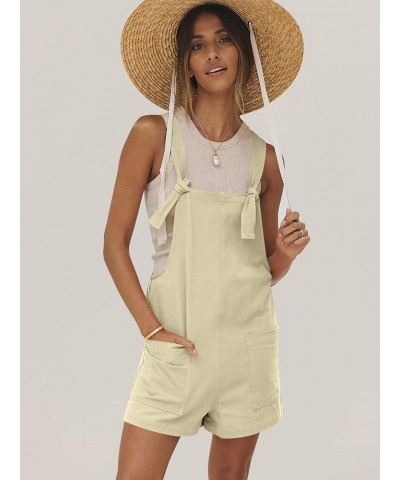 Women's Overalls Summer Casual Loose Sleeveless Adjustable Straps Bib Shorts Romper with Pockets 12-apricot $12.99 Overalls