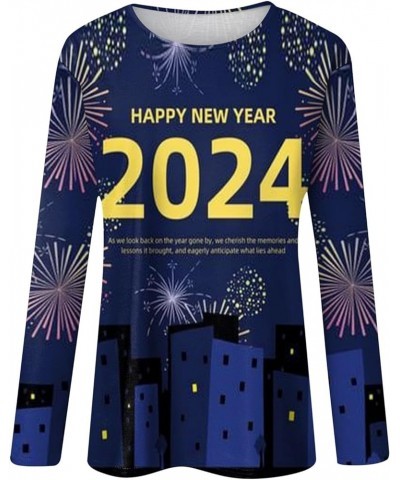 New Year Shirt for Women 2024 Happy New Year Letter Printed Long Sleeve Oversized Crewneck Sweatshirts Loose Fit S-3XL 02-dar...