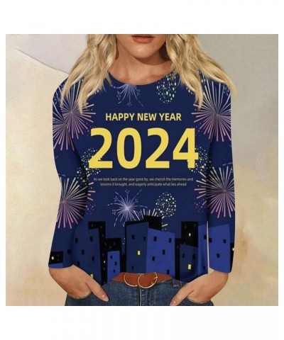 New Year Shirt for Women 2024 Happy New Year Letter Printed Long Sleeve Oversized Crewneck Sweatshirts Loose Fit S-3XL 02-dar...