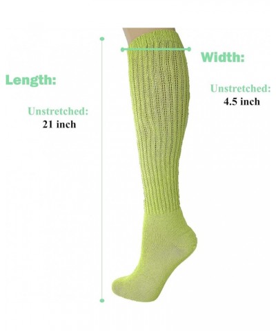 6 Pairs Colorful Scrunch Socks Shoe Size 5 to 10 Ecru-lemon Green-aqua Green-pink-fuchsia-lavender $13.18 Activewear