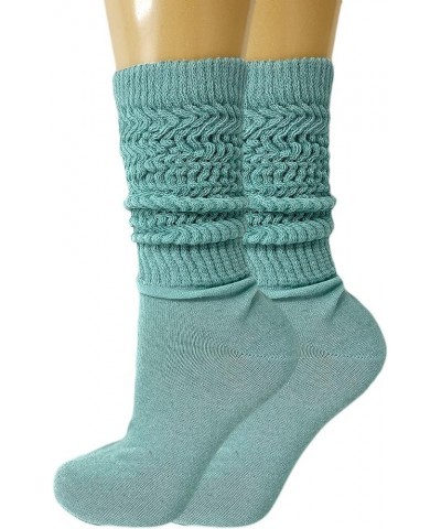 6 Pairs Colorful Scrunch Socks Shoe Size 5 to 10 Ecru-lemon Green-aqua Green-pink-fuchsia-lavender $13.18 Activewear