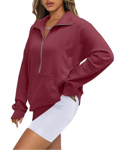 Womens Sweatshirts 2023, Women's Fashion Casual Long Sleeved Sports Oversized Solid Color Sweater 3-wine $9.20 Hoodies & Swea...