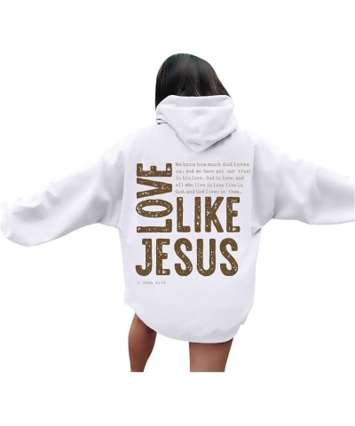 Women's Christian Hoodies Jesus Faith Oversized Sweatshirts Women Men Jesus Loves You Pullover Tops Streetwear Y2K Clothes A5...