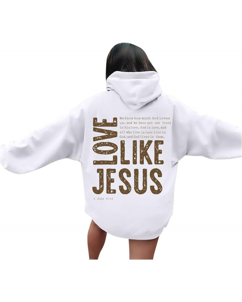 Women's Christian Hoodies Jesus Faith Oversized Sweatshirts Women Men Jesus Loves You Pullover Tops Streetwear Y2K Clothes A5...