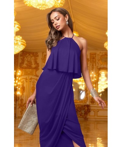 Womens Long Sexy Bridesmaid Wedding Guest Dressy Cocktail Maxi Dress Indigo Blue Purple $20.23 Dresses