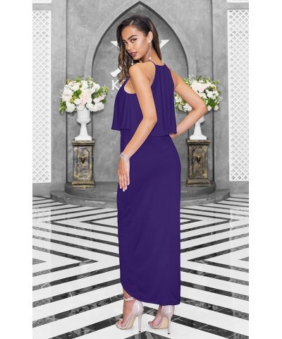 Womens Long Sexy Bridesmaid Wedding Guest Dressy Cocktail Maxi Dress Indigo Blue Purple $20.23 Dresses