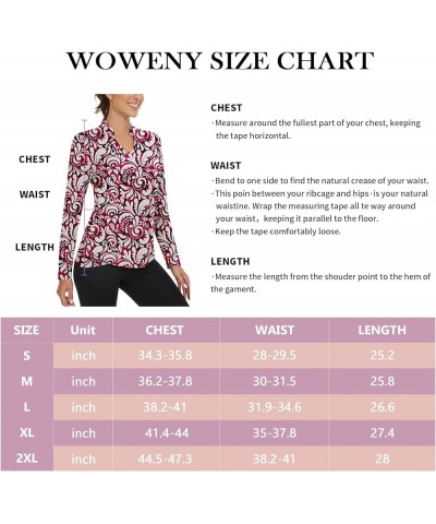 Women’s Long Sleeve Golf Polo Shirts for Women V Neck Tennis Athletic Shirt UPF50+ Quick Dry Moisture Wicking V Neck Red Flow...